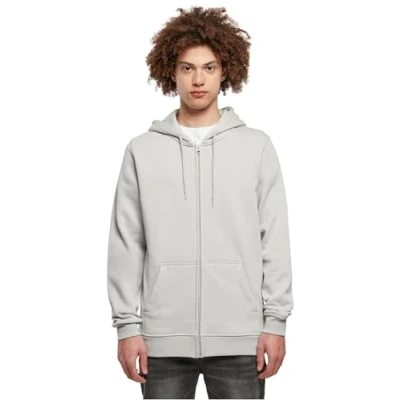 Image of Build Your Brand Men&#039;s Heavy Zip Hoodie Hooded Sweatshirt, Light Asphalt, XXXXL