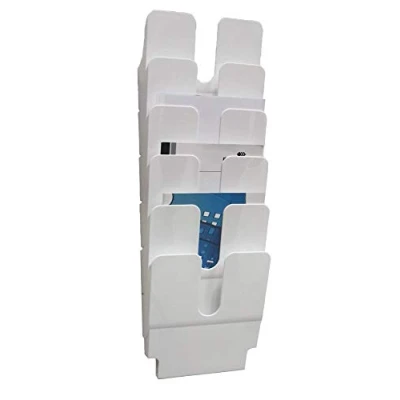 Image of Durable FLEXIPLUS 6 A4 Portrait Literature Holder White Easy To Install Wall Mounted Document Perfect For Flyers, Brochures, Etc.