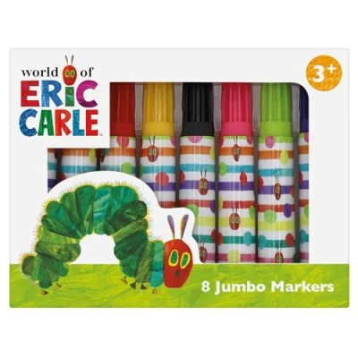 Image of Robert Frederick Set of 8 Jumbo Marker Pens for Children The Very Hungry Caterpillar Design Perfect Ages 3 Years Upward