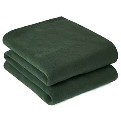 Image of Dreamscene Warm Polar Fleece Throw Over Super Soft Luxury Sofa Bed Garden Blanket, Emerald Forest Green 120 x 150 cm