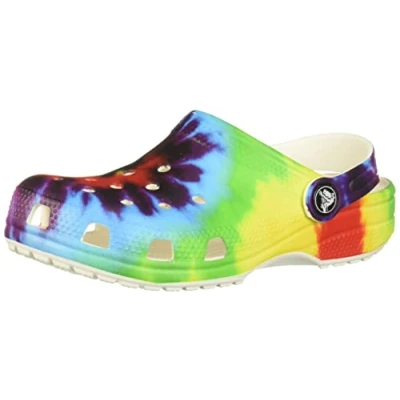 Image of Crocs Unisex Kids Classic Tie dye Graphic T Clog, Multi, 7 UK Child
