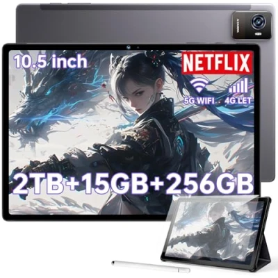Image of OUKITEL OKT3 Android 13, 10.51 inch tablet, 15(8+7) GB + 256GB (TF 2TB), 8250mAh,18W, 16MP+8MP Camera, 4 Stereo Speakers, 1920x1200 FHD+, Dual SIM 4G LTE/5G WiFi/OTG/, Stylus For Gaming