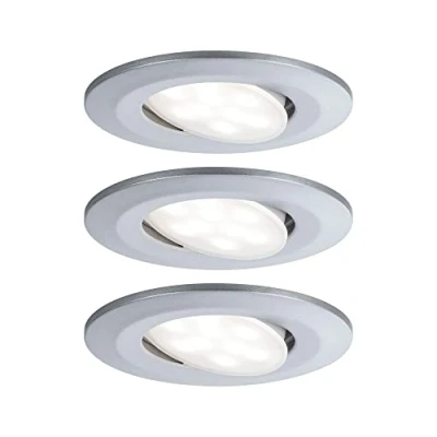Image of Paulmann 99933 Calla LED recessed luminaire round set of 3 incl. 3x6.5W IP65 dim spot chrome matt cabinet light plastic lamp 4000K