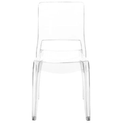 Image of Beliani Set of 2 Dining Chairs Transparent Synthetic Backrest Armless Glossy Westbridge