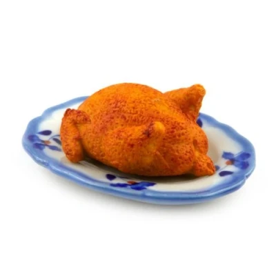 Image of MyTinyWorld Dolls House Miniature Roast Turkey On A Ceramic Plate