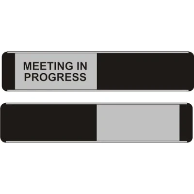 Image of Seco Meeting in Progress/Blank Sliding Sign, 255mm x 52mm Aluminum/PVC (Pack of 5)