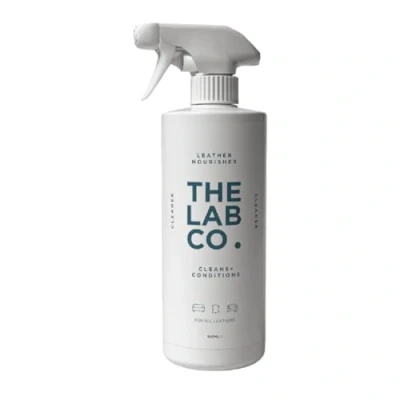 Image of The Lab Co. leather Nourisher 500ml cleans, condition and nourishes handbags, sofas, car seats. jackets, shoes, trainers sneakers. Contains beeswax.