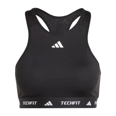 Image of adidas Performance Powerimpact Medum support Techfit HIGH NECK BRA Medium sports bra, Women&#039;s, Size: XXSxC D, Black