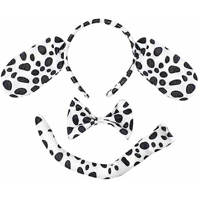 Image of Lizzy ANIMAL EARS BOW TAIL SET Costume Accessory Fancy Dress Party Kids Adults Headband (Dalmatian Set)