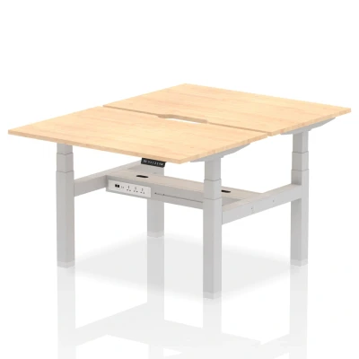Image of Air B2B 1200x800 Adjustable 2P Bench Desk Scalloped Maple/Silver