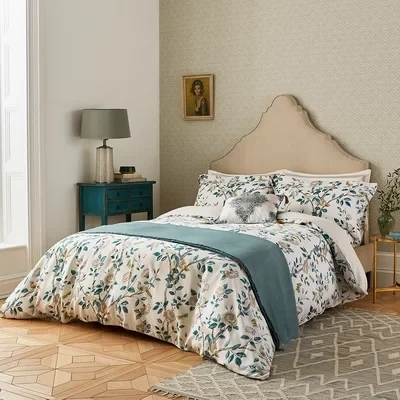 Image of ANDHARA DUVET COVER S/B TEAL &amp; CREAM