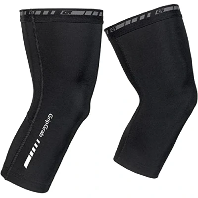Image of GripGrab Classic Thermal Cycling Knee Warmers Anti Slip Warm Thermo All Year Leg Sleeves Elasticated Silicone Grippers