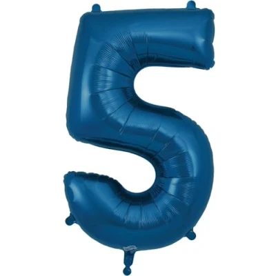 Image of 34&quot; Navy Number 5 Foil Balloon