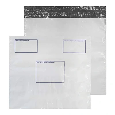 Image of Blake Purely Packaging 430 x 460 mm Polypost Polythene Mailing Bag Envelopes Peel &amp; Seal (PE84/W) White Pack of 100