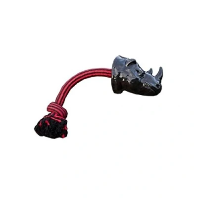 Image of Pet Brands Tough Tugger Rhino Dog Toy, Black