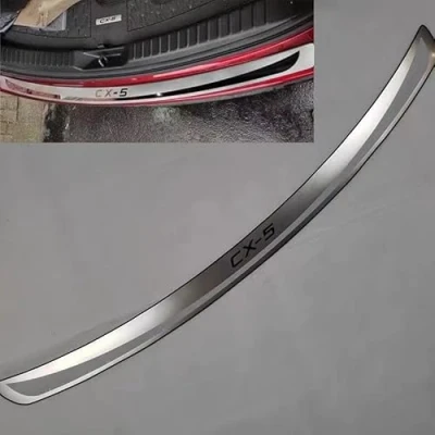 Image of Car Stainless Steel Rear Bumper Protector, for Mazda CX 5 CX5 2013 2024 Accessories, Auto Parts Tailgate Back Trunk Door Sill Cover Scuff Plate Strip Guard Protection