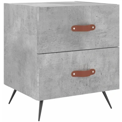 Image of vidaXL Bedside Cabinet Concrete Grey 40x35x47.5 cm Engineered Wood