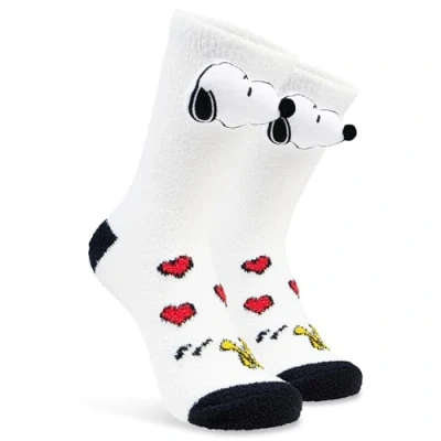 Image of Peanuts Snoopy Womens Fluffy Slipper Socks, Non Slip Gifts for Her
