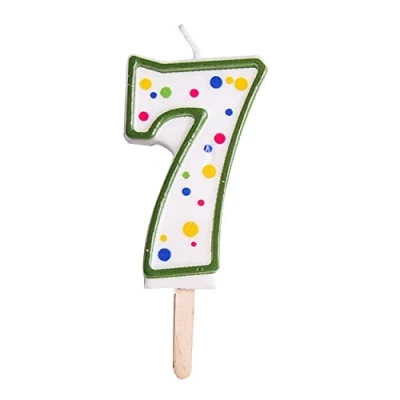 Image of PME Green Number 7 Candle, Large Size,6.3 cm