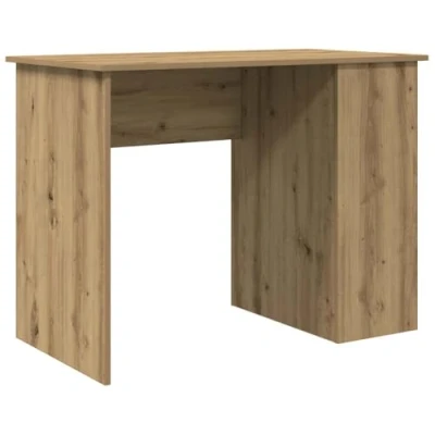 Image of vidaXL Desk Engineered Wood Computer Table with Shelves Modern Artisan Oak Office Furniture 100x55x75 cm