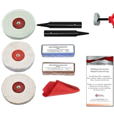 Image of Bench Grinder Aluminium Alloy Brass Polishing Buffing Add On Kit 4 x ½ Wheels