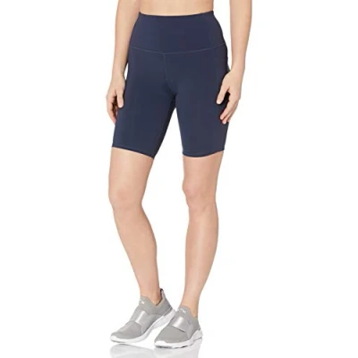 Image of Skechers Women&#039;s Go Walk Flex High Waisted 8&quot; Bike With Pockets Shorts, Navy, XS UK