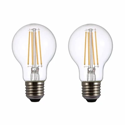 Image of TEKLED® A60 Filament Vintage LED Bulbs E27 Edison Screw Energy Saving 6.5W Light Bulb 60W Equivalent DIMMABLE Clear 2700K 806LM 2 Pack Warm White