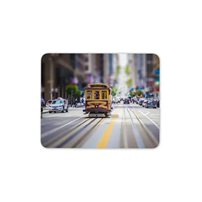 Image of Destination Vinyl ltd San Francisco USA Mouse Mat Pad Train Tram America Travel Computer #13153