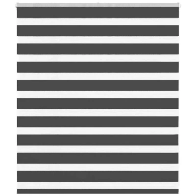 Image of vidaXL Zebra Blind Black 120x100 cm Fabric Width 115.9 Polyester