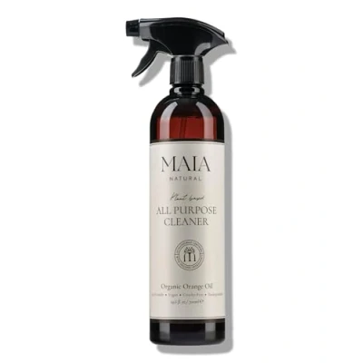 Image of MAIA NATURAL All Purpose Cleaner 700ml Plant &amp; Mineral Based, Vegan, Non Bio, with Certified Organic Orange Essential Oil Skin Sensitive Friendly, Paraben Free, 100% Biodegradable