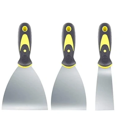 Image of 3 Pack Wallpaper Scraper Tool Set Stainless Steel Filling Putty Paint Metal Wall Filler Scrapers Strippers Remover for Plastering DIY Decorating Removal