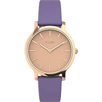 Image of Timex Women Analog Quartz Watch with Leather Strap TW2V67100VQ