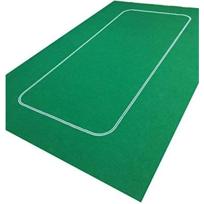Image of A GREEN TEXAS HOLDEM/POKER CASINO FELT BAIZE LAYOUT + POKER/PLAYING CARDS