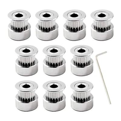 Image of Timing Belt Pulley 16 teeth 5mm Bore For 3D Printer CNC 6mm Width Pack of 10 (Wrench Included)