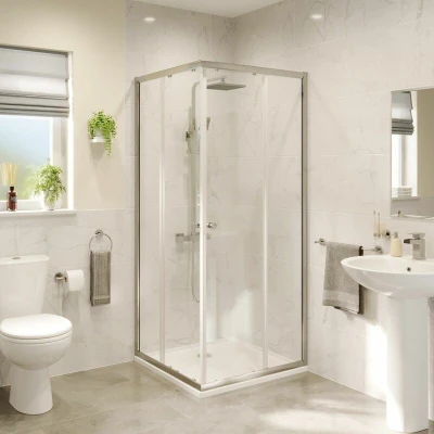 Image of Hydrolux Corner Entry Shower Enclosure 760mm 4mm