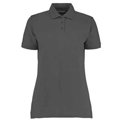 Image of Kustom Kit Ladies Klassic Superwash Short Sleeve Polo Shirt (16) (Charcoal)