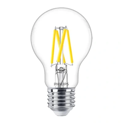 Image of Philips Master LEDbulb E27 Pear Filament Clear 3.4W 470lm 922 927 Dim to Warm Best Colour Rendering Dimmable Replaces 40W