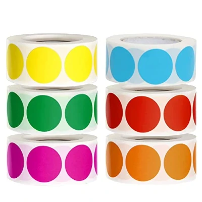 Image of 1 Inch Round Color Coding Dot Stickers, Removable Adhesive Circle Colored Stickers Labels for Inventory Organize, File Classification (3000 Pcs)