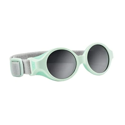 Image of BEABA, Sunglasses for Babies 0 9 Months, 100% UV Protection CAT 4, Side Protection, Optimal Comfort, Adjustable Elastic Headband, Water Green