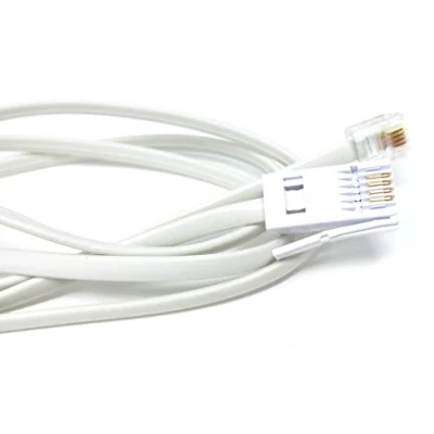Image of DRUT 1m BT to RJ11 4 Wire (431A) Male UK Telephone Modem Lead Cable 3.3ft White