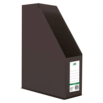 Image of D.RECT Plastic Organiser Magazine Holder File with Viewing Window for Labelling PVC A4 Foldable Black 110204 Rückenbreite 90 mm