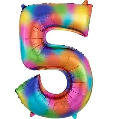 Image of Amscan 3853501 S/Shape: 5 Rainbow Splash