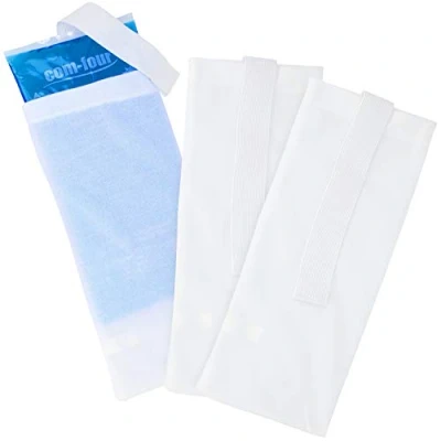 Image of com four® 3x Premium Reusable Nonwoven cover for Cold &amp; Warm Multiple Gel Compression cooling pack Protective with elastic band protection and secure hold