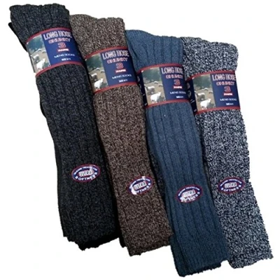 Image of 3 Pairs Mens Long Length Chunky 20% Wool Blend Boot Hiking Walking Socks/UK Size 6 11 Eur 39 45