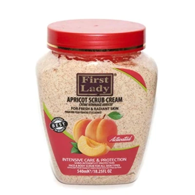 Image of First Lady Activated Apricot Scrub Cream 540ml For fresh &amp; radiant skin Face Body + Herbal Hair Oil 30ml