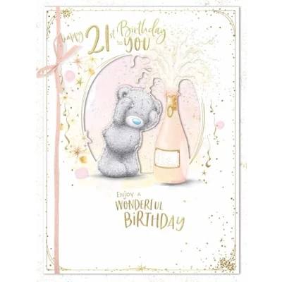 Image of Me To You Tatty Teddy Large Luxury Boxed Handmade 21st Birthday Card Official Collection