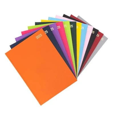 Image of 2025 A4 A5 Day to Page Diary Full Year Planner Desk Hardback Academic Organiser for Home Office School (A4 a Day, Orange)