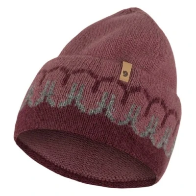 Image of Fjallraven 87167 356 410 Övik Path Knit Beanie/Övik Beanie Hat Unisex Dark Garnet Mesa Purple Size OneSize