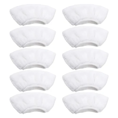 Image of MEMOFYND 10PCS Microfiber Cloth Covers Steam Cleaner Accessories Mop Sanding Rag Replacement (White)
