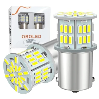 Image of OBOLED 1156 LED Bulbs P21W 382 BA15S Super Bright 3014 54 EX Chips for RV Interior Lights Car Backup Reverse Light Turn Signal Tail DRL Daytime Running Xenon White 2PCS